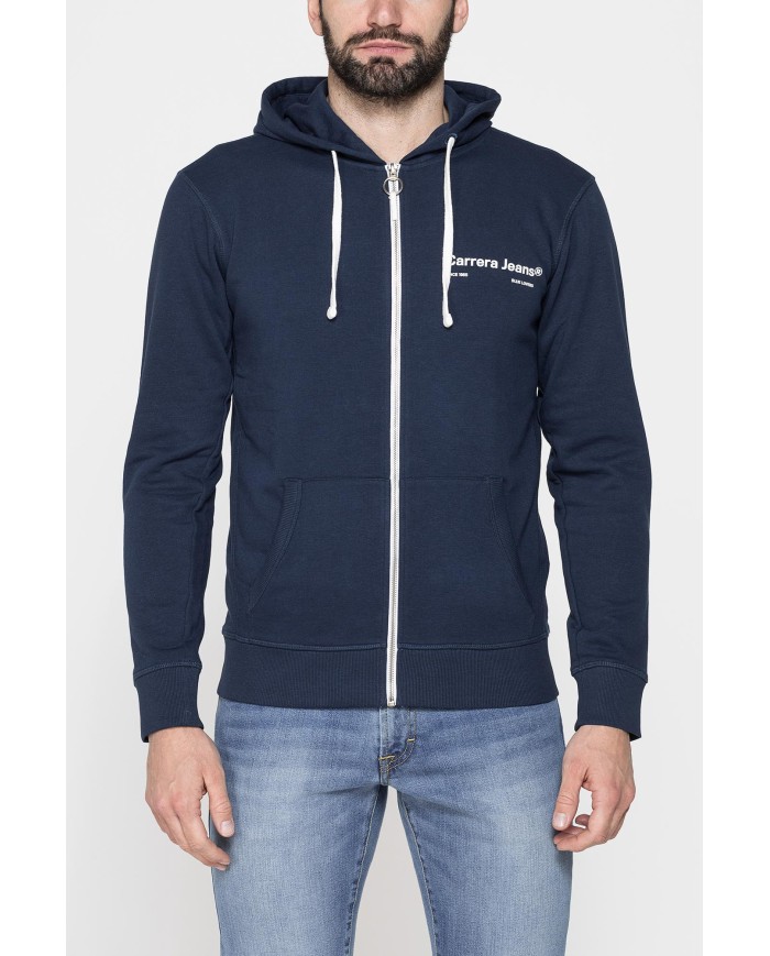 FELPA LEGGERA APERTA CON ZIP E CAPPUCCIO