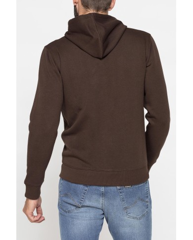 FELPA PESANTE GARZATA CON CAPPUCCIO E ZIP