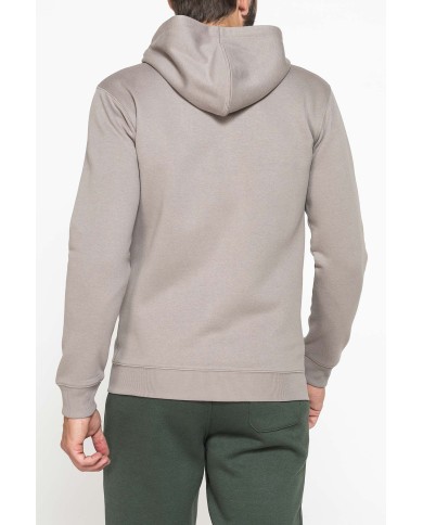 FELPA PESANTE GARZATA CON CAPPUCCIO E ZIP