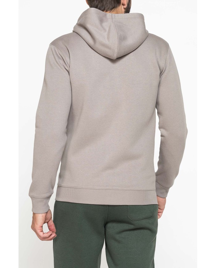 FELPA PESANTE GARZATA CON CAPPUCCIO E ZIP