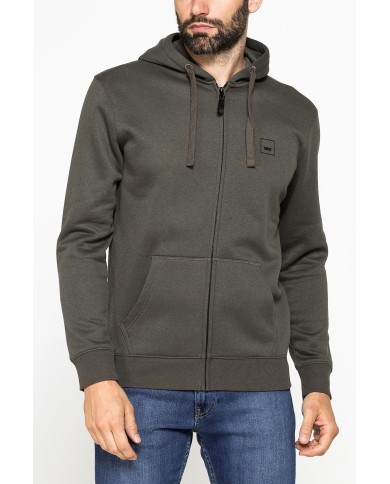 FELPA PESANTE GARZATA CON CAPPUCCIO E ZIP