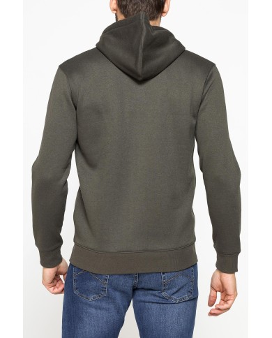 FELPA PESANTE GARZATA CON CAPPUCCIO E ZIP