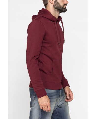 FELPA PESANTE GARZATA CON CAPPUCCIO E ZIP