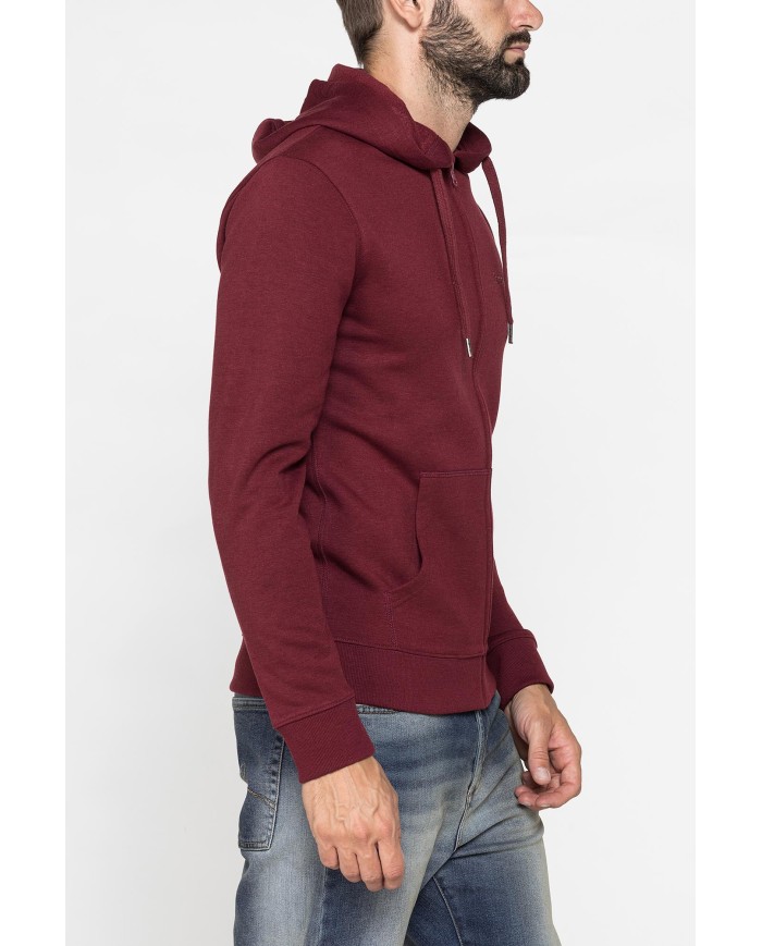 FELPA PESANTE GARZATA CON CAPPUCCIO E ZIP