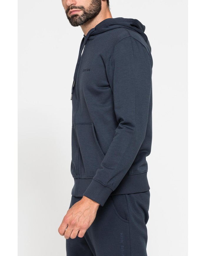 FELPA PESANTE GARZATA CON CAPPUCCIO E ZIP