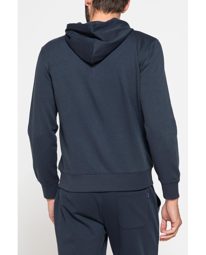 FELPA PESANTE GARZATA CON CAPPUCCIO E ZIP