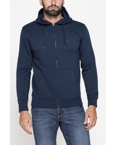 FELPA PESANTE GARZATA CON CAPPUCCIO E ZIP