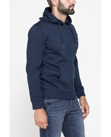 FELPA PESANTE GARZATA CON CAPPUCCIO E ZIP