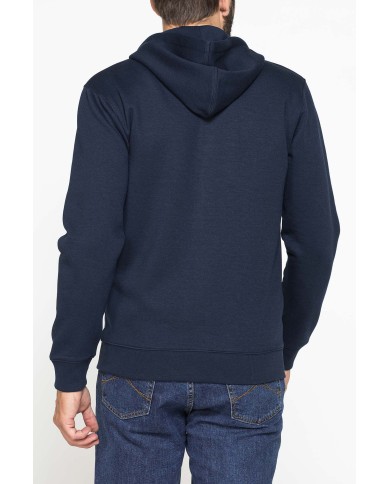 FELPA PESANTE GARZATA CON CAPPUCCIO E ZIP