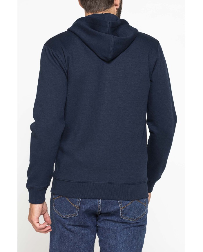 FELPA PESANTE GARZATA CON CAPPUCCIO E ZIP