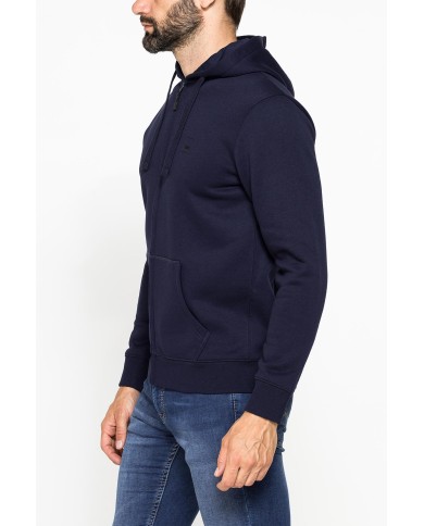 FELPA PESANTE GARZATA CON CAPPUCCIO E ZIP