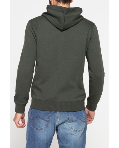 FELPA PESANTE GARZATA CON CAPPUCCIO E ZIP