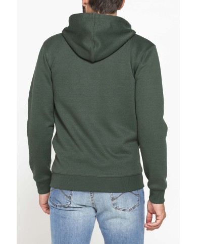 FELPA PESANTE GARZATA CON CAPPUCCIO E ZIP