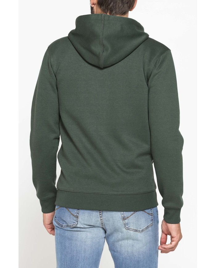 FELPA PESANTE GARZATA CON CAPPUCCIO E ZIP