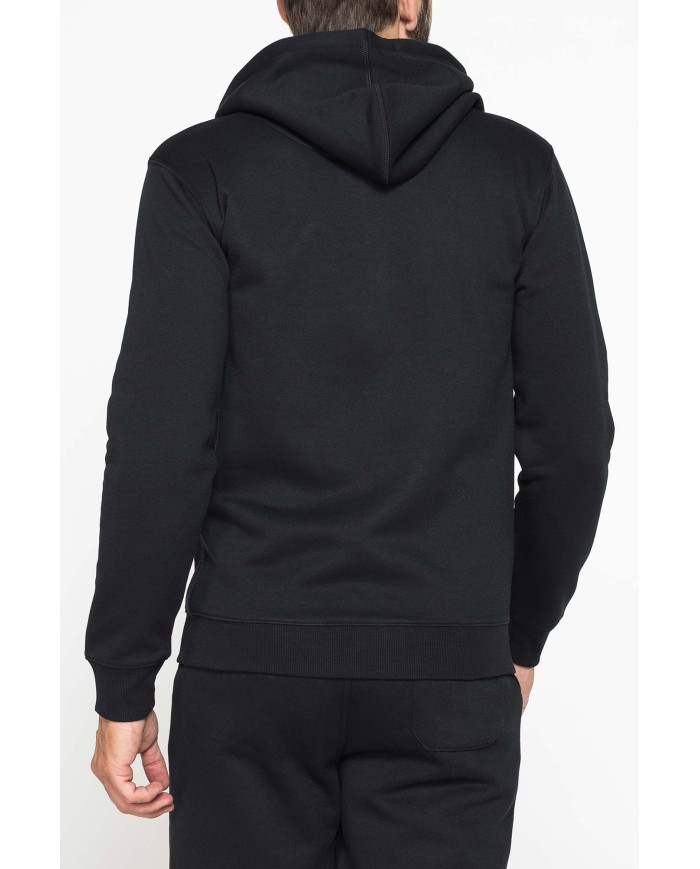 FELPA PESANTE GARZATA CON CAPPUCCIO E ZIP