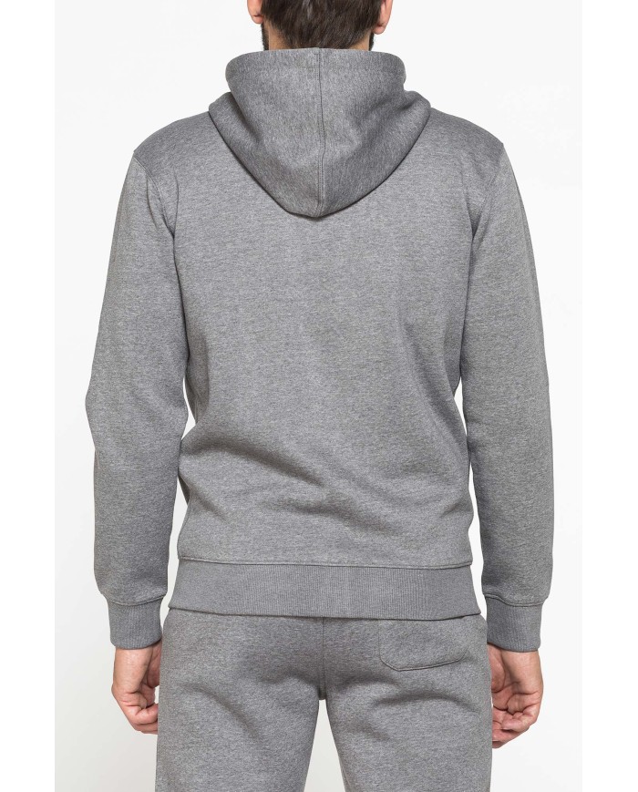 FELPA PESANTE GARZATA CON CAPPUCCIO E ZIP