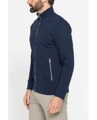 FELPA CASUAL FULL ZIP IN PIQUET CON TASCHE
