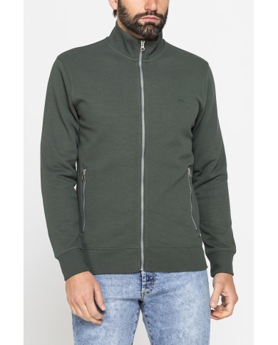 FELPA CASUAL FULL ZIP IN PIQUET CON TASCHE
