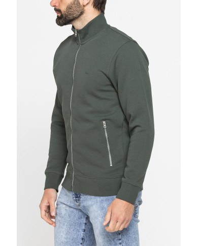 FELPA CASUAL FULL ZIP IN PIQUET CON TASCHE