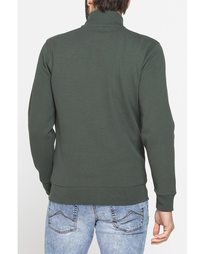 FELPA CASUAL FULL ZIP IN PIQUET CON TASCHE