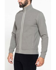 FELPA FULL ZIP DA UOMO IN TESSUTO LAVORATO