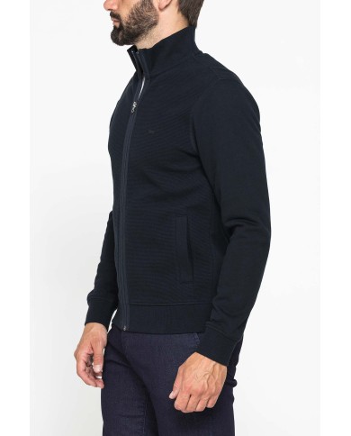 FELPA FULL ZIP DA UOMO IN TESSUTO LAVORATO