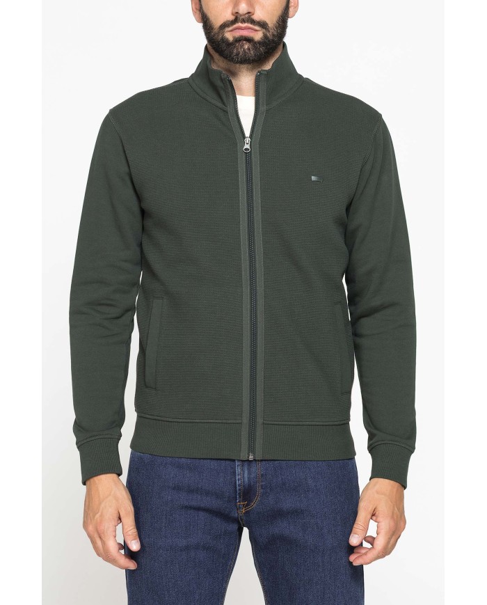 FELPA FULL ZIP DA UOMO IN TESSUTO LAVORATO