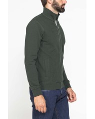FELPA FULL ZIP DA UOMO IN TESSUTO LAVORATO