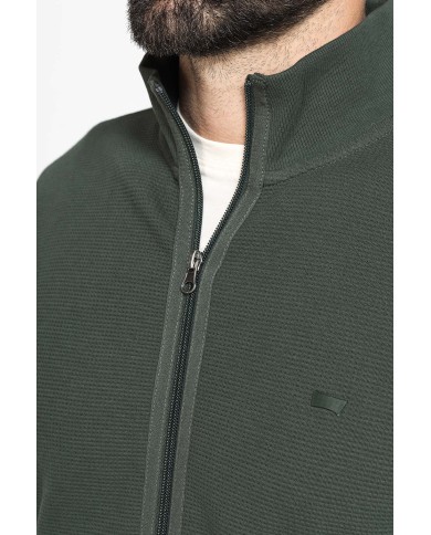 FELPA FULL ZIP DA UOMO IN TESSUTO LAVORATO