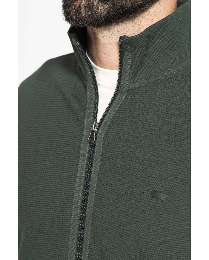 FELPA FULL ZIP DA UOMO IN TESSUTO LAVORATO