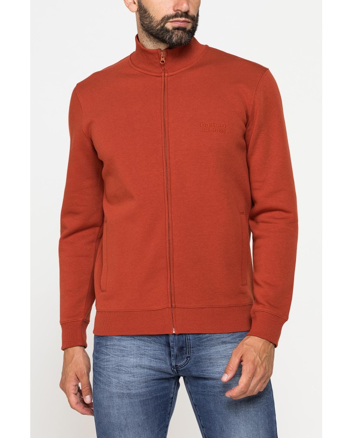 FELPA FULL ZIP CON INTERNO FELPATO E TASCHE INSERITE