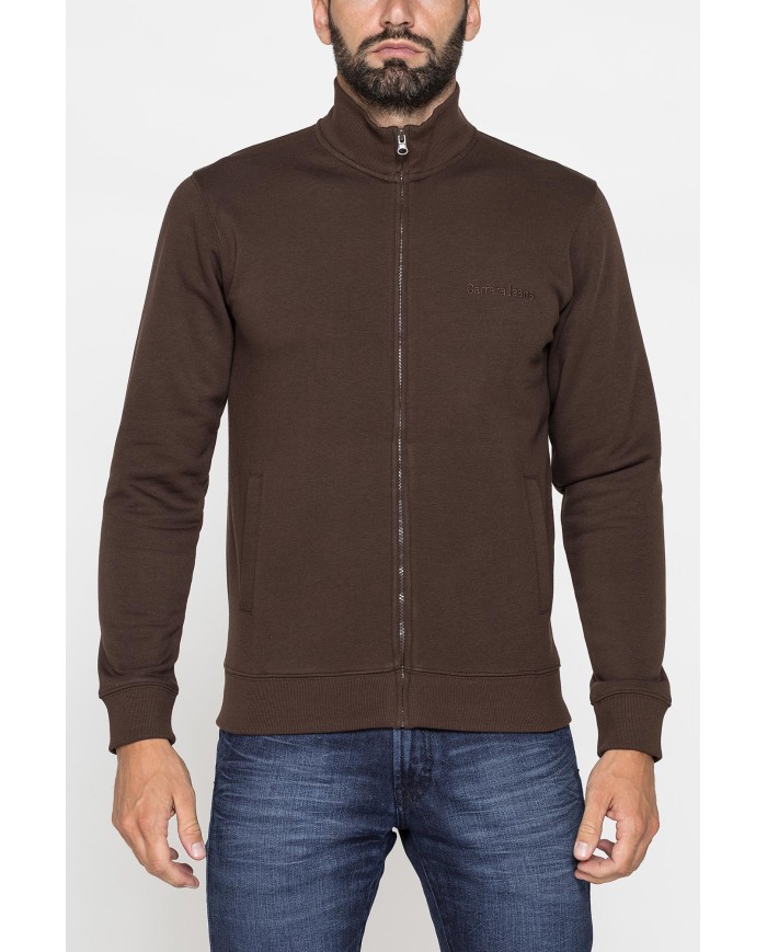 FELPA FULL ZIP CON INTERNO FELPATO E TASCHE INSERITE