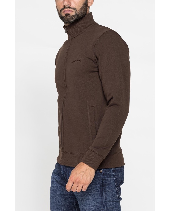 FELPA FULL ZIP CON INTERNO FELPATO E TASCHE INSERITE