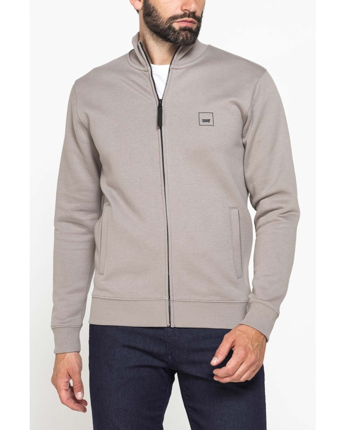 FELPA FULL ZIP CON INTERNO FELPATO E TASCHE INSERITE