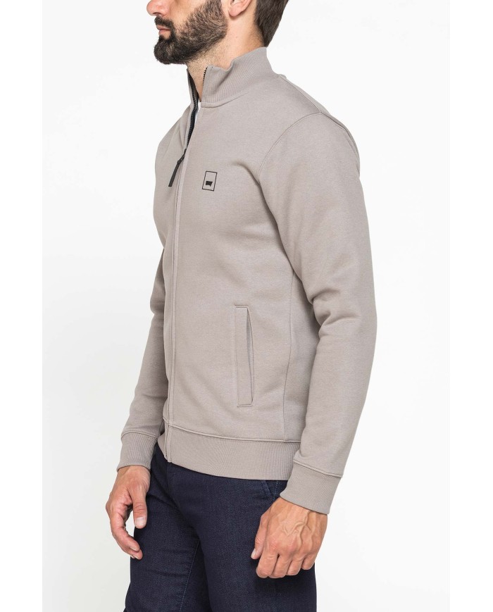 FELPA FULL ZIP CON INTERNO FELPATO E TASCHE INSERITE