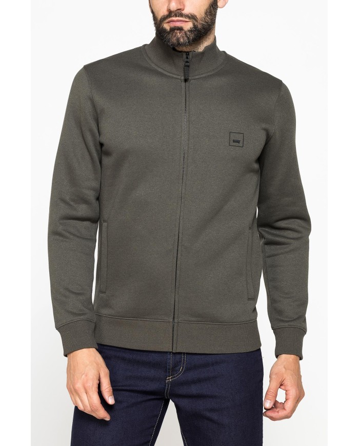 FELPA FULL ZIP CON INTERNO FELPATO E TASCHE INSERITE