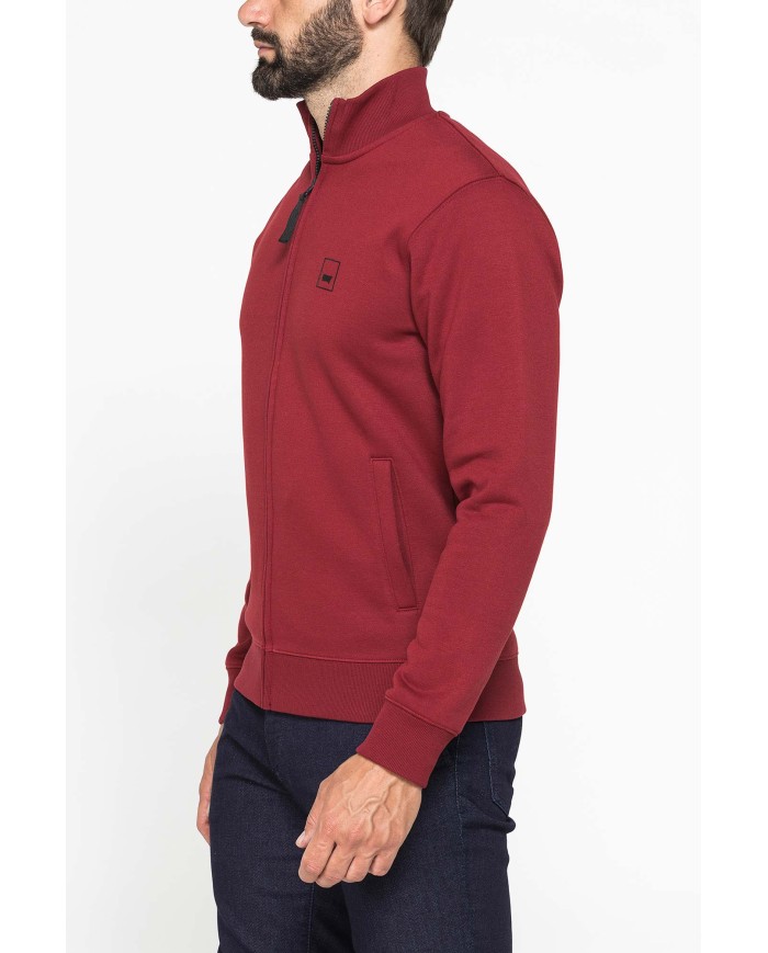 FELPA FULL ZIP CON INTERNO FELPATO E TASCHE INSERITE