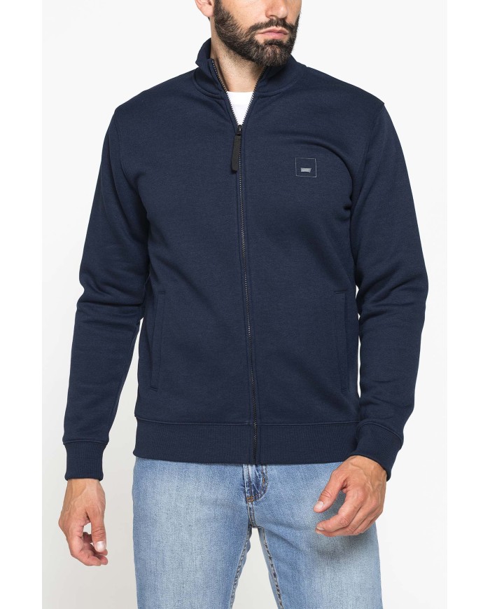 FELPA FULL ZIP CON INTERNO FELPATO E TASCHE INSERITE