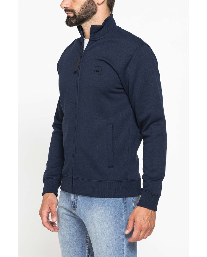 FELPA FULL ZIP CON INTERNO FELPATO E TASCHE INSERITE