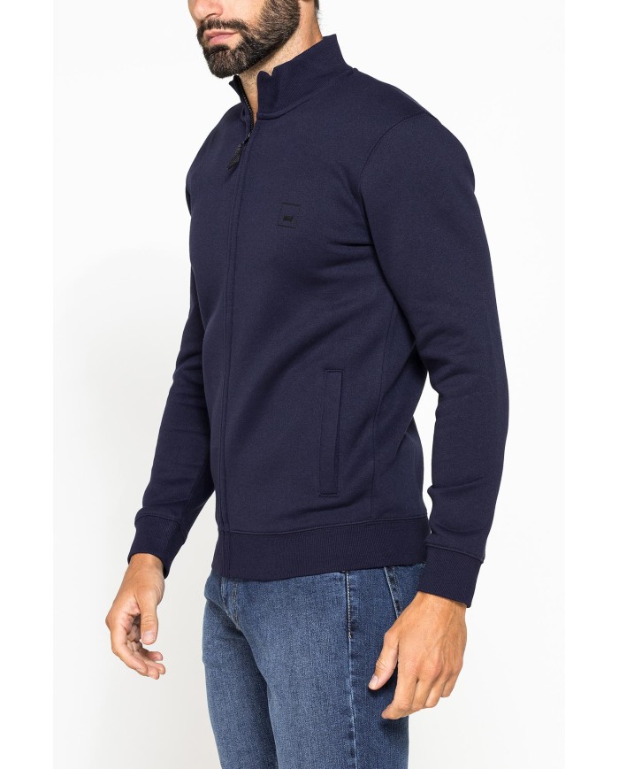 FELPA FULL ZIP CON INTERNO FELPATO E TASCHE INSERITE