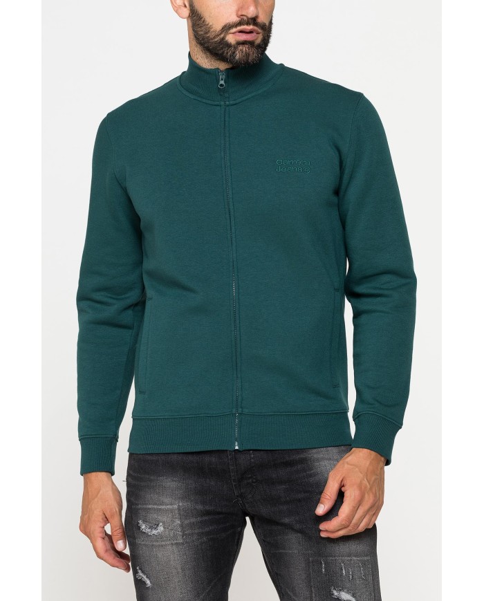 FELPA FULL ZIP CON INTERNO FELPATO E TASCHE INSERITE