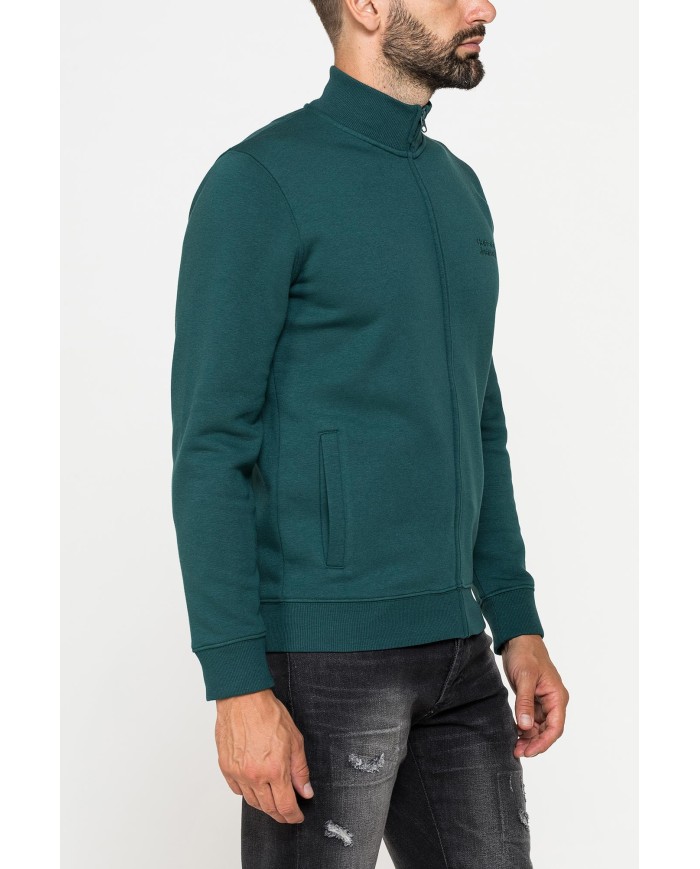 FELPA FULL ZIP CON INTERNO FELPATO E TASCHE INSERITE