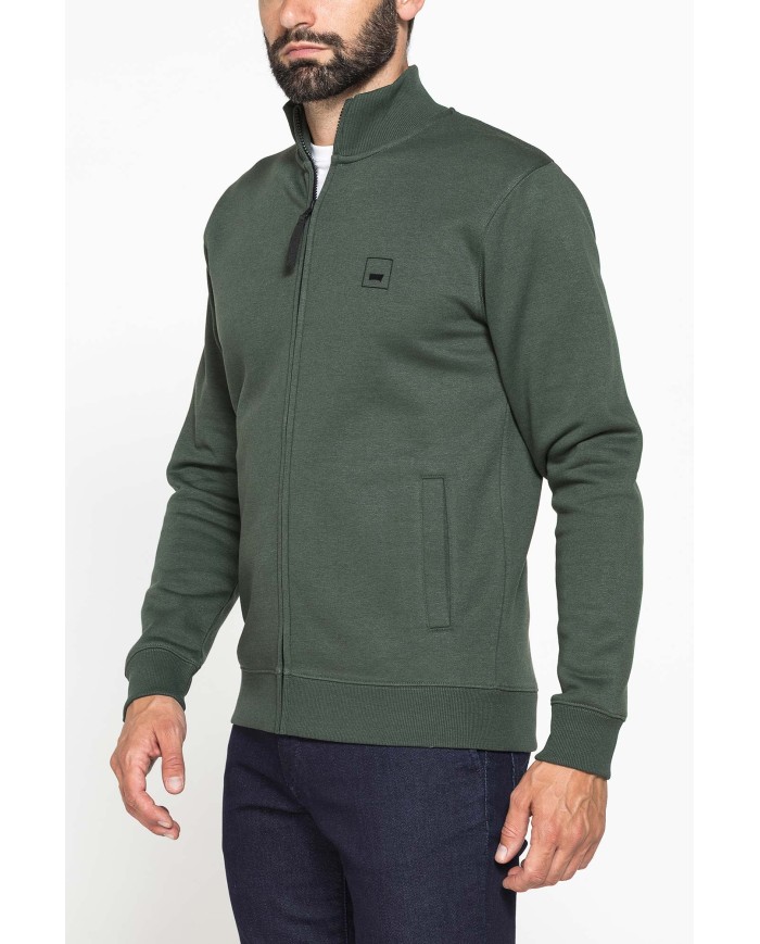 FELPA FULL ZIP CON INTERNO FELPATO E TASCHE INSERITE