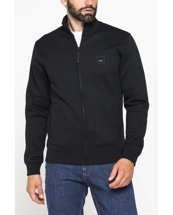 FELPA FULL ZIP CON INTERNO FELPATO E TASCHE INSERITE