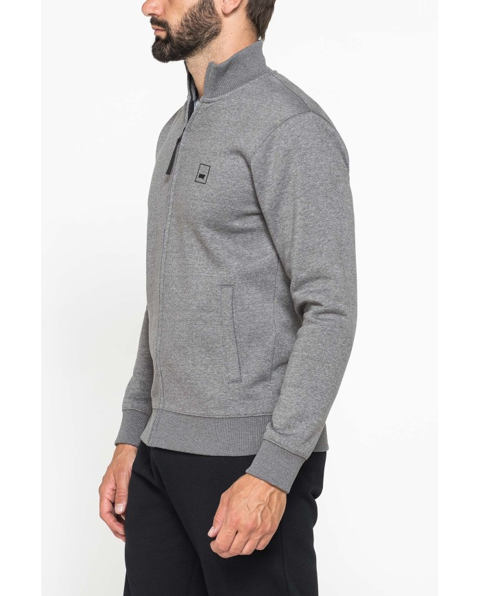 FELPA FULL ZIP CON INTERNO FELPATO E TASCHE INSERITE