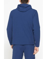 FELPA UOMO SPORTIVA IN PIQUET CON CAPPUCCIO E ZIP