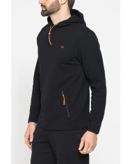 FELPA UOMO SPORTIVA IN PIQUET CON CAPPUCCIO E ZIP