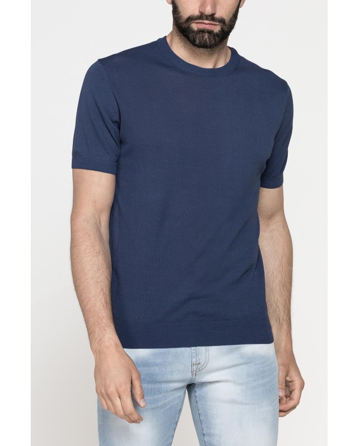 MAGLIA GIROCOLLO ESTIVA IN CREPE DI COTONE