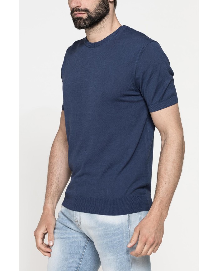 MAGLIA GIROCOLLO ESTIVA IN CREPE DI COTONE