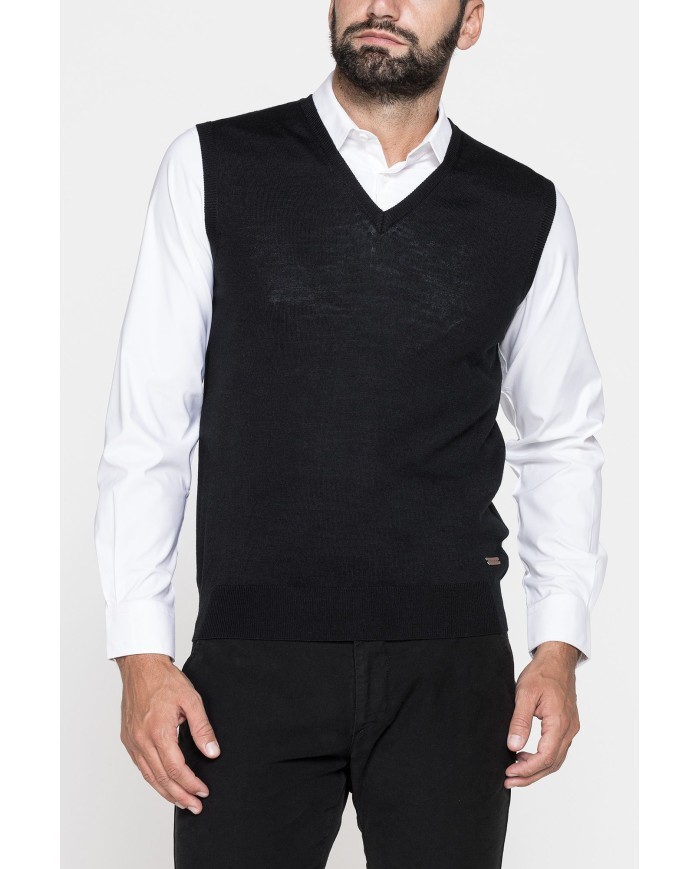 GILET IN MISTO LANA MERINOS - Lavabile in lavatrice ed asciugabile in tumbler